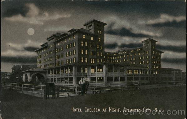 Hotel Chelsea at Night Atlantic City New Jersey