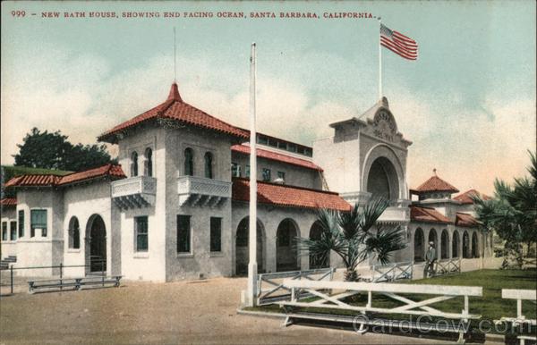 New Bath House, Showing End Facing Ocean Santa Barbara California