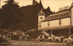 After a pleasant vacation, W.H. Miller's Stage Line Ukiah, CA Postcard Postcard Postcard