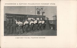 Strawbridge & Clothier, A Busy Spot - The Bell Telephone Exchange Postcard
