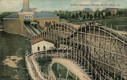 Scenic Railway (Roller Coaster), Willow Grove Park Postcard