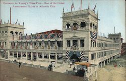 Entrance to Young's New Pier - One of the Great Amusement Places Postcard