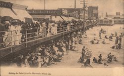Watching the Bathers From the Boardwalk Postcard