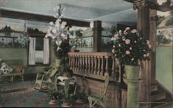 Living Hall, Young's Residence on Million Dollar Pier Postcard