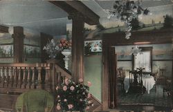 Living Hall Looking Into Dining Room, Young's Residence on Million Dollar Pier Postcard