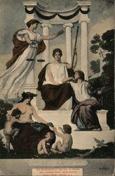 The Benficence of the Law by Kenyon Cox, Supreme Court, Essex County Court House Postcard