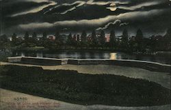 View of Lake and Flower Bed, West Side Park Postcard