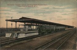Manhattan Transfer Station, Showing Rapid Transit Train New York Postcard Postcard Postcard