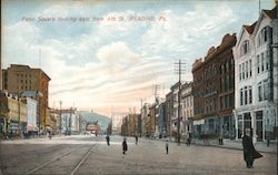 Penn Square, Looking East from 4th Street Postcard