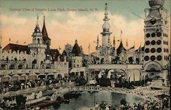 General View of Interior Luna Park Postcard