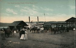 Day Boat Leaving Dock Postcard