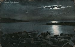 View of Bay at Night, Baddock Postcard