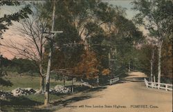 Worcester and New London State Highway Pomfret, CT Postcard Postcard Postcard