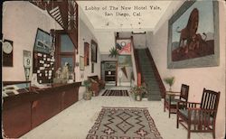 Lobby of the New Hotel Yale Postcard