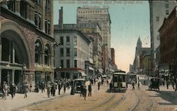 Wisconsin Street, Looking East From Grand Avenue Postcard