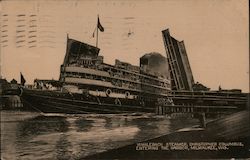Whaleback Steamer, Christopher Columbus, Entering the Harbor Postcard