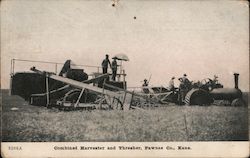 Combined Harvester and Thresher Pawnee, KS Postcard Postcard Postcard