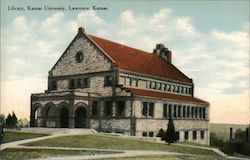 Library, Kansas University Postcard