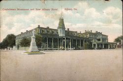 Confederate Monument and New Albany Hotel Postcard