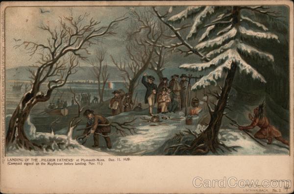 Landing of the Pilgrim Fathers at Plymouth, Mass. Patriotic