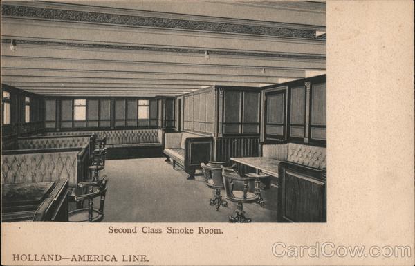 Second Class Smoke Room, Holland-America Line Interiors