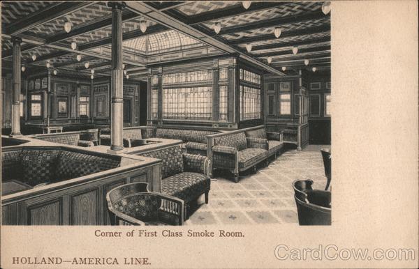 Corner of First Class Smoke Room, Holland-America Line