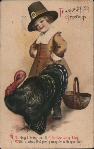 Thanksgiving Greetings Ellen Clapsaddle Children