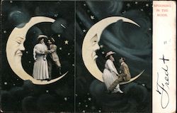 Spooning in the Moon Couples Postcard Postcard Postcard