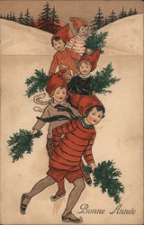 Bonne Annee Children Postcard Postcard 