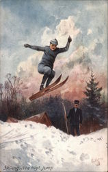 Skiing the High Jump Postcard