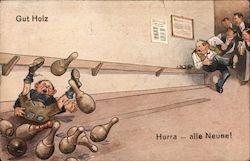 Men Bowling Postcard