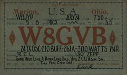 W8GVB: Marion, Ohio Postcard