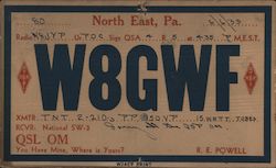 W8GWF, North East, Pennsylvania Postcard