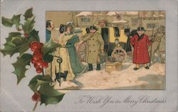 Traveler's Say Goodbye - Merry Christmas Postcard