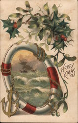 Nautical Christmas Wishes Postcard