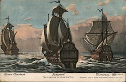 The Landing of John Smith Sailboats Postcard Postcard Postcard