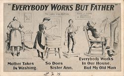 Everybody Works but Father Postcard