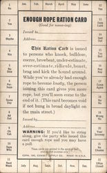 ENOUGH ROPE RATION CARD (Good for noose-ing) Postcard