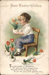 Best Easter Wishes With Children Postcard Postcard Postcard