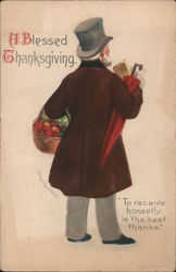 A Blessed Thanksgiving Men Postcard Postcard Postcard