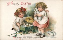 A Happy Easter With Children Postcard Postcard Postcard