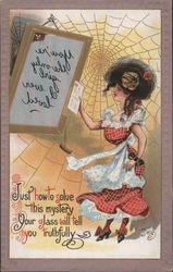Women Reading Postcard in Mirror Postcard