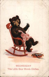 Wednesday: This Little Bear Mends Clothes Postcard