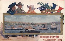 Naval Parade, Sailor, Soldier, Dutch Girl Postcard