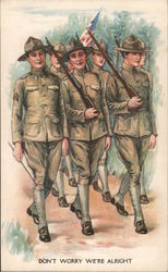 Soldier's Marching Military Postcard Postcard Postcard