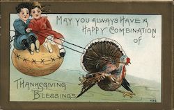 Thanksgiving Blessings Turkeys Postcard Postcard Postcard