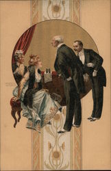 Men attending to a woman Postcard