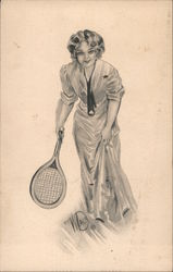 Woman tennis player Postcard