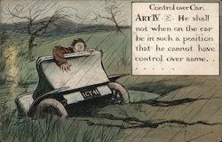 Control over Car. Postcard