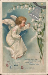 Wishing you Easter Blessing. With Angels Postcard Postcard Postcard